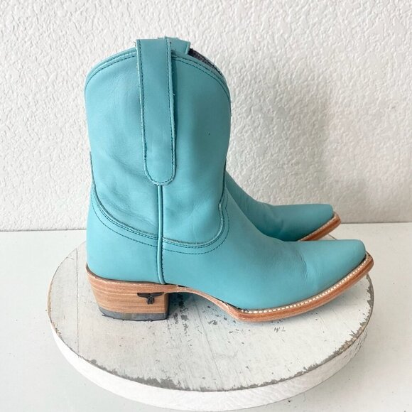 Lane EMMA JANE Womens Cowboy Bootie 5 Turquoise Blue Cowgirl Western Short Boots - Picture 2 of 11